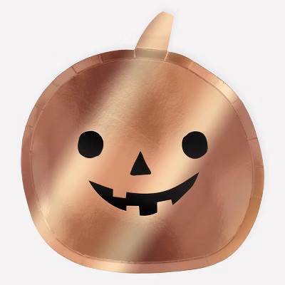 Meri Meri Copper Pumpkin Plates (Pack of 8) | Target