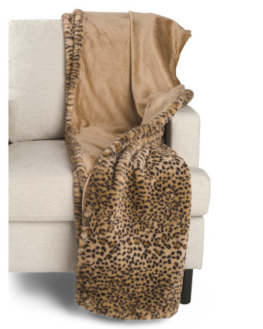 Cheetah Print Faux Fur Throw | TJ Maxx