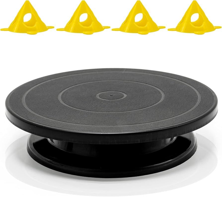 LAMXD 11”Rotate Turntable Sculpting Wheel Revolving Cake Turnable Black Painting Turn Table Sta... | Amazon (US)