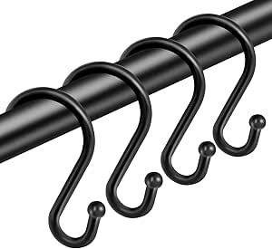Shower Curtain Hooks Rings, Stainless Steel S Shaped Shower Hooks Rust Proof, Metal Shower Curtai... | Amazon (CA)