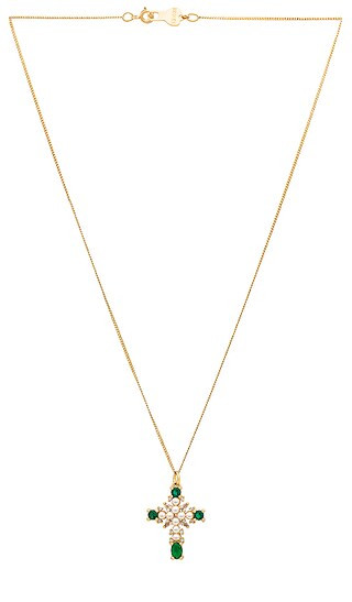 Magdalene Cross Necklace in Emerald | Revolve Clothing (Global)