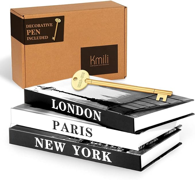 3 Decorative Books for Home Decor with Blank Pages, Coffee Table Books, Black and White Decor,Fak... | Amazon (US)