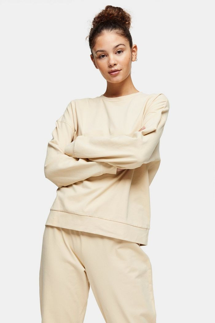 Ecru Peached Jersey Loungewear Sweatshirt | Topshop US