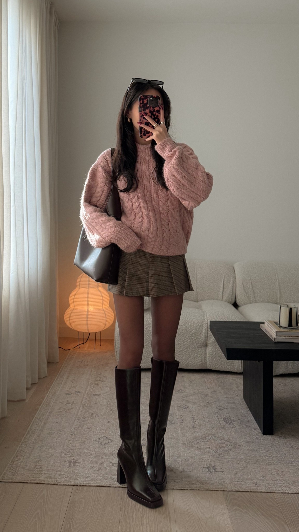sweater is size xs, pleated skort is size xxs, tights are color mocha 

#LTKootd