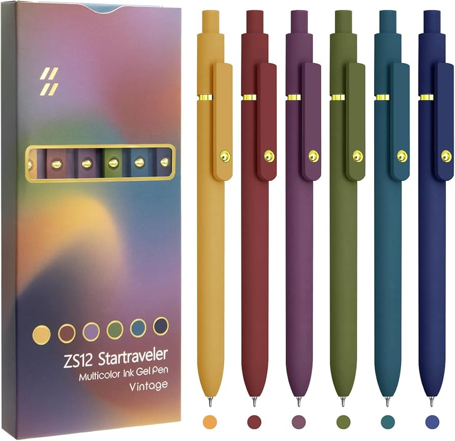 UIXJODO Colorful Pens, 6 Pcs Colored Pens Fine Point Smooth Writing Pens, 0.5mm Colored Ink Gel P... | Amazon (US)