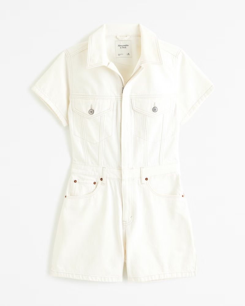 Women's Denim Romper | Women's Dresses & Jumpsuits | Abercrombie.com | Abercrombie & Fitch (US)