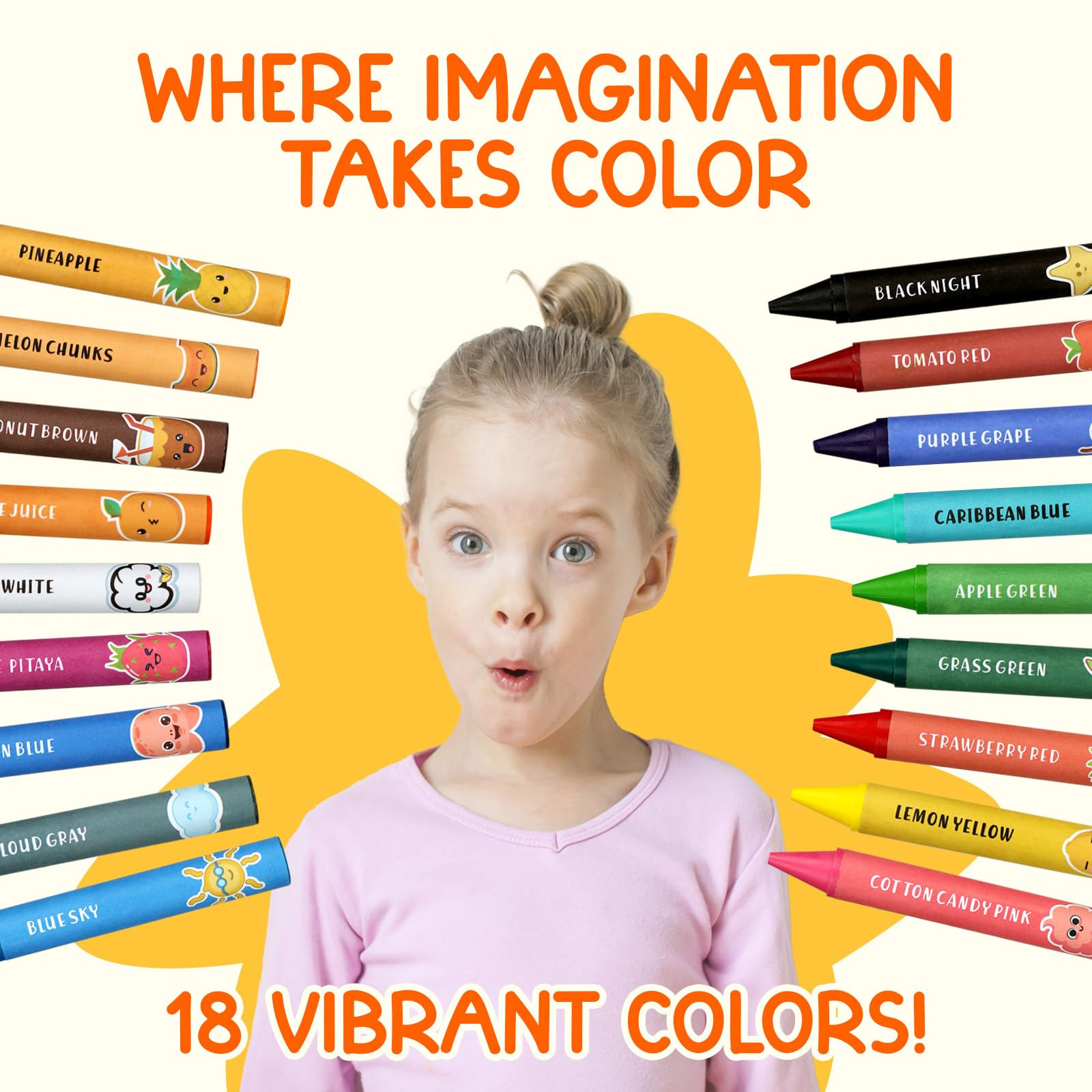 Jumbo Crayons (18 Colors) – Non-Toxic, Washable Crayons for Toddlers and Kids (Ages 1-8) – Ea... | Amazon (US)