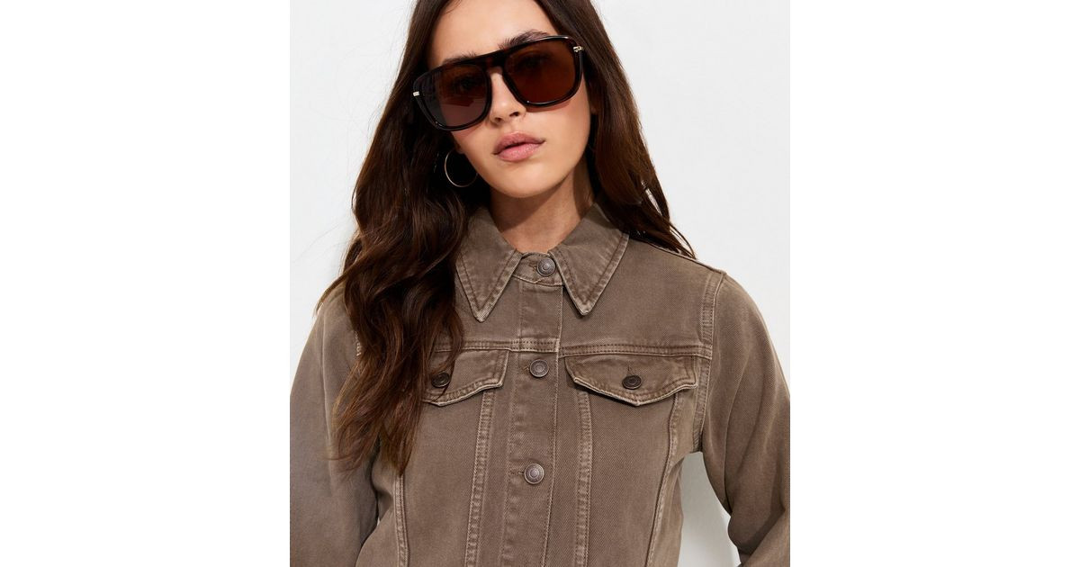 Women's Mink Cotton Cinched Waist Denim Jacket New Look | New Look (UK)