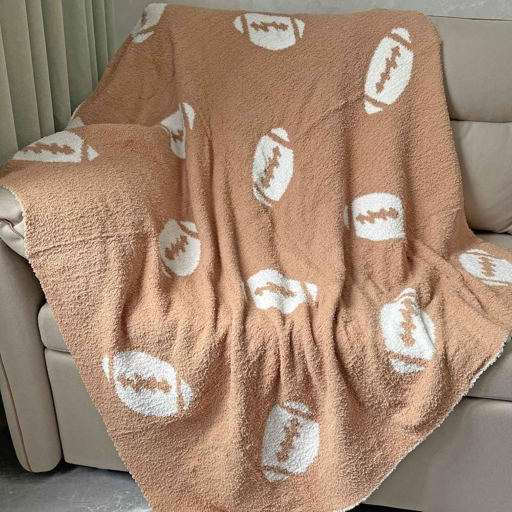 Soft Football Pattern Blanket Cozy Throw Blanket Perfect for Home Decor and Gift Giving, Rugby Sp... | Amazon (US)