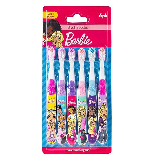 Brush Buddies 6 Pack Barbie Toothbrushes for Kids, Children's Toothbrushes, Soft Bristle Toothbru... | Amazon (US)