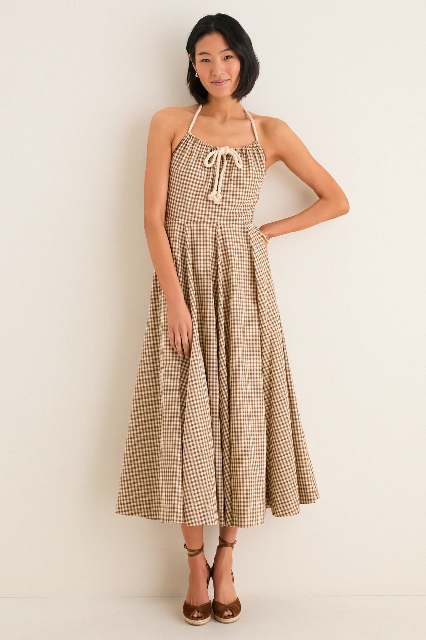 Mocha Gingham Sierra Dress | Tuckernuck (US)