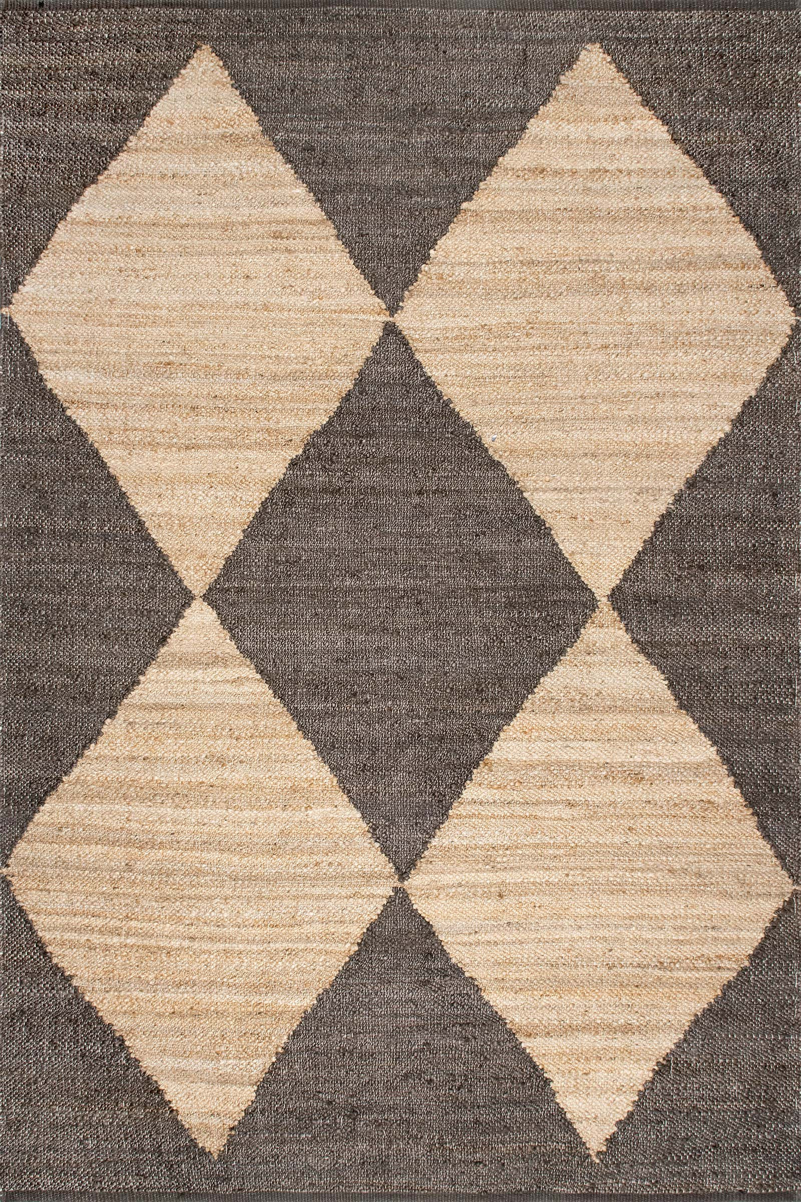 Jute Harlequin Trellis Rug | Black | Rugs USA