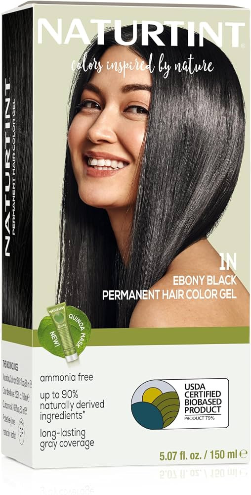 Naturtint 1N Ebony Black Permanent Hair Color (Pack of 1), Ammonia Free, Vegan, Cruelty Free, up ... | Amazon (US)