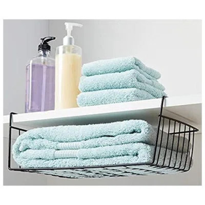 2 Pack Black Under Shelf Wire Basket, Hanging Storage Baskets Under Cabinet Add-On Storage Racks, Slide-In Baskets Organizer For Kitchen Pantry Desk B | Wayfair North America