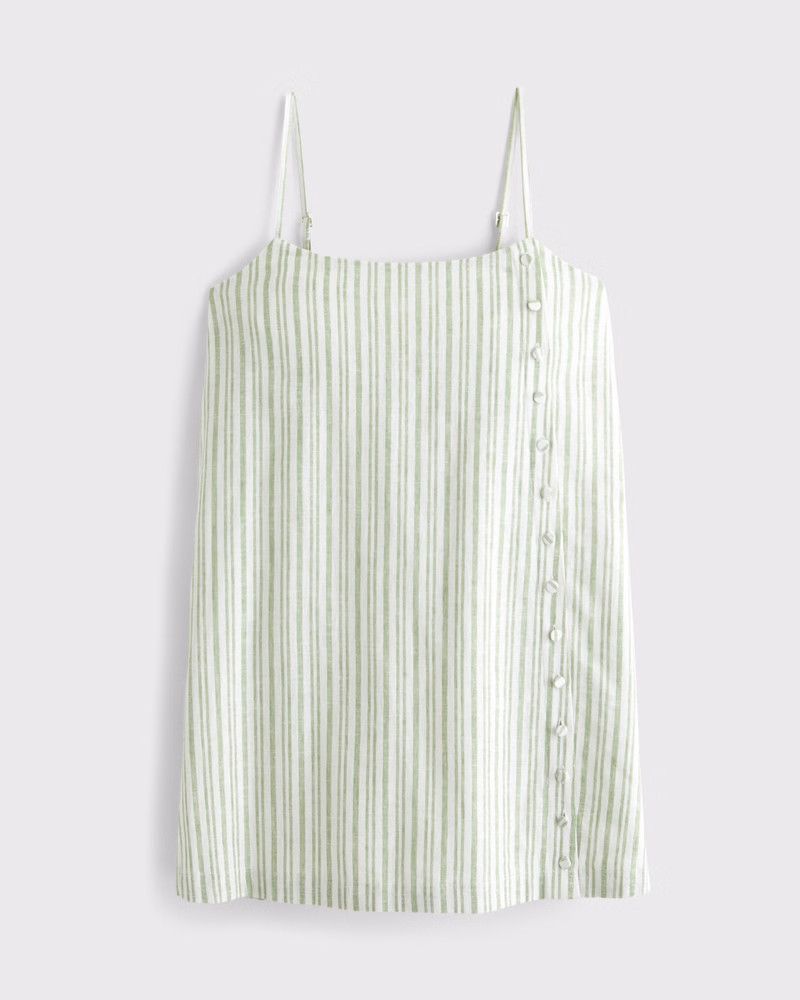 Women's Linen-Blend Button Skort | Women's Dresses & Jumpsuits | Abercrombie.com | Abercrombie & Fitch (US)