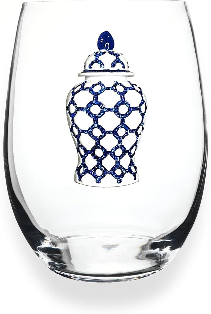 THE QUEENS' JEWELS Ginger Jar Jeweled Stemless Wine Glass, 21 oz. - Unique Gift for Women, Birthd... | Amazon (US)