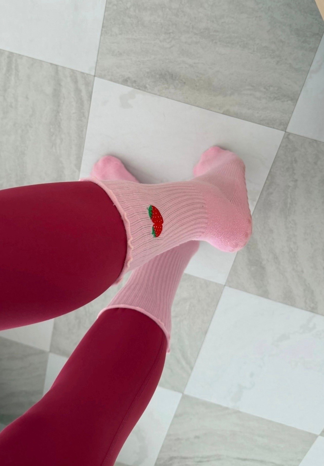 the strawberry socks had to come home with me 🍓💗 the cutest little detail for pilates mornings, coffee runs, and cozy days in between.

#pilatesstyle #cutesocks #strawberryaesthetic #pinkobsessed #cozyfinds #girlystyle #sockstyle #everydayfavorites #fashionfinds #littleluxuries

#LTKdayinmylife #LTKfitnessgoals #LTKActive