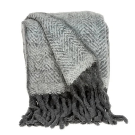 Parkland Collection Nagar Transitional Handloomed Mohair Wool Throw Blanket | Walmart (US)