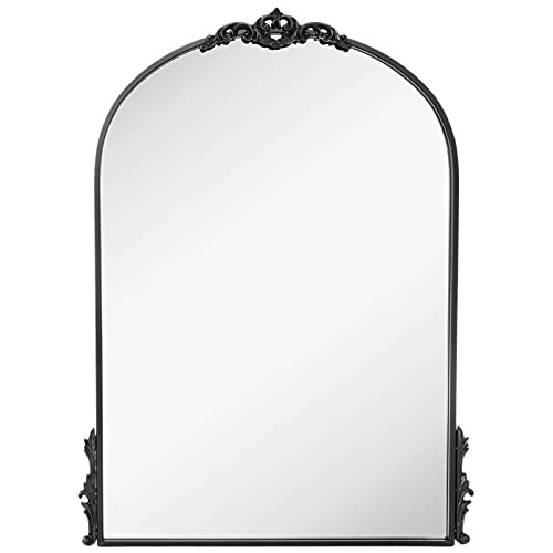 Hobby Lobby Home Decor Elegant Matte Black Arch & Flourish Wall Mirror for Vanities, Living Rooms, E | Amazon (US)