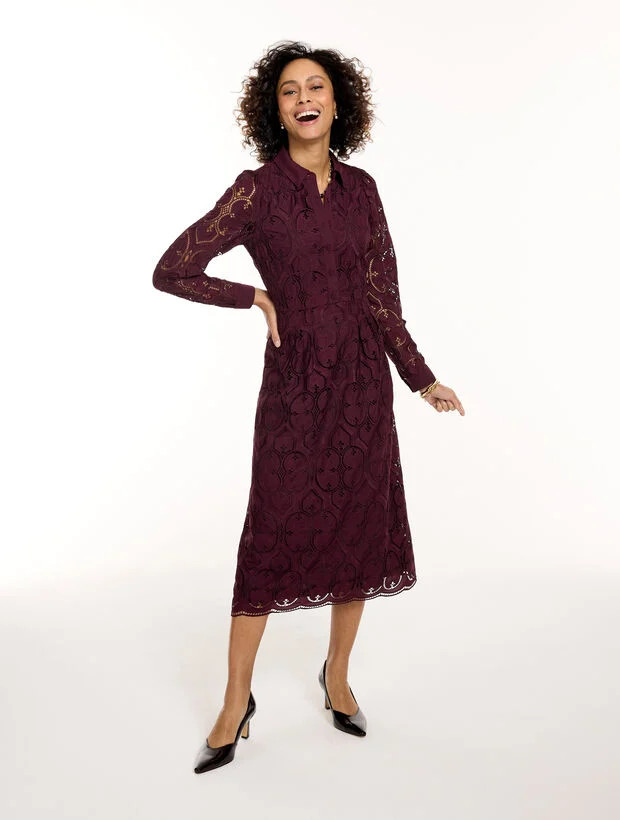 Eyelet Midi Shirtdress | Talbots