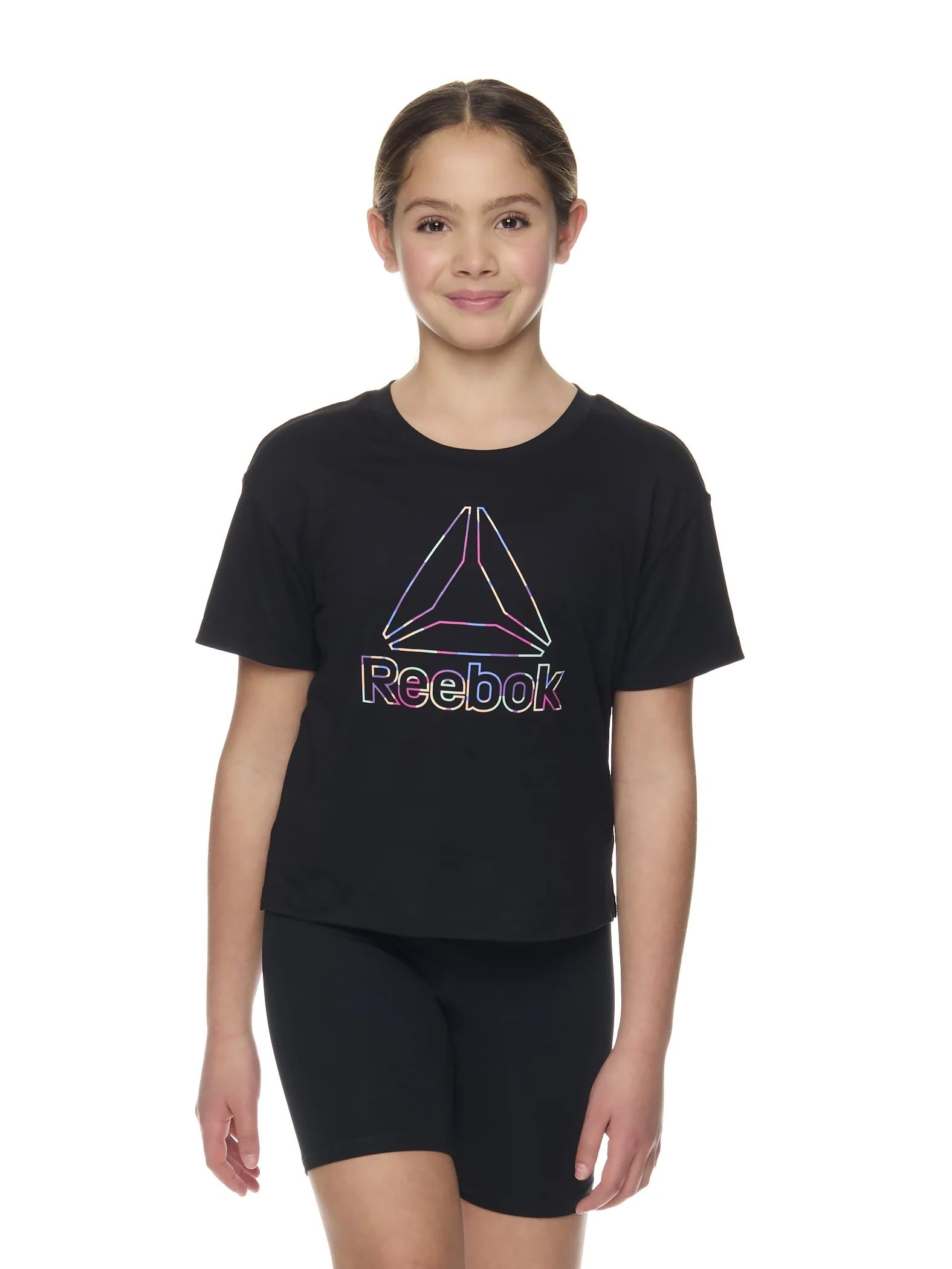 Reebok Girls Active Cropped Tee, Sizes 4-18 - Walmart.com | Walmart (US)