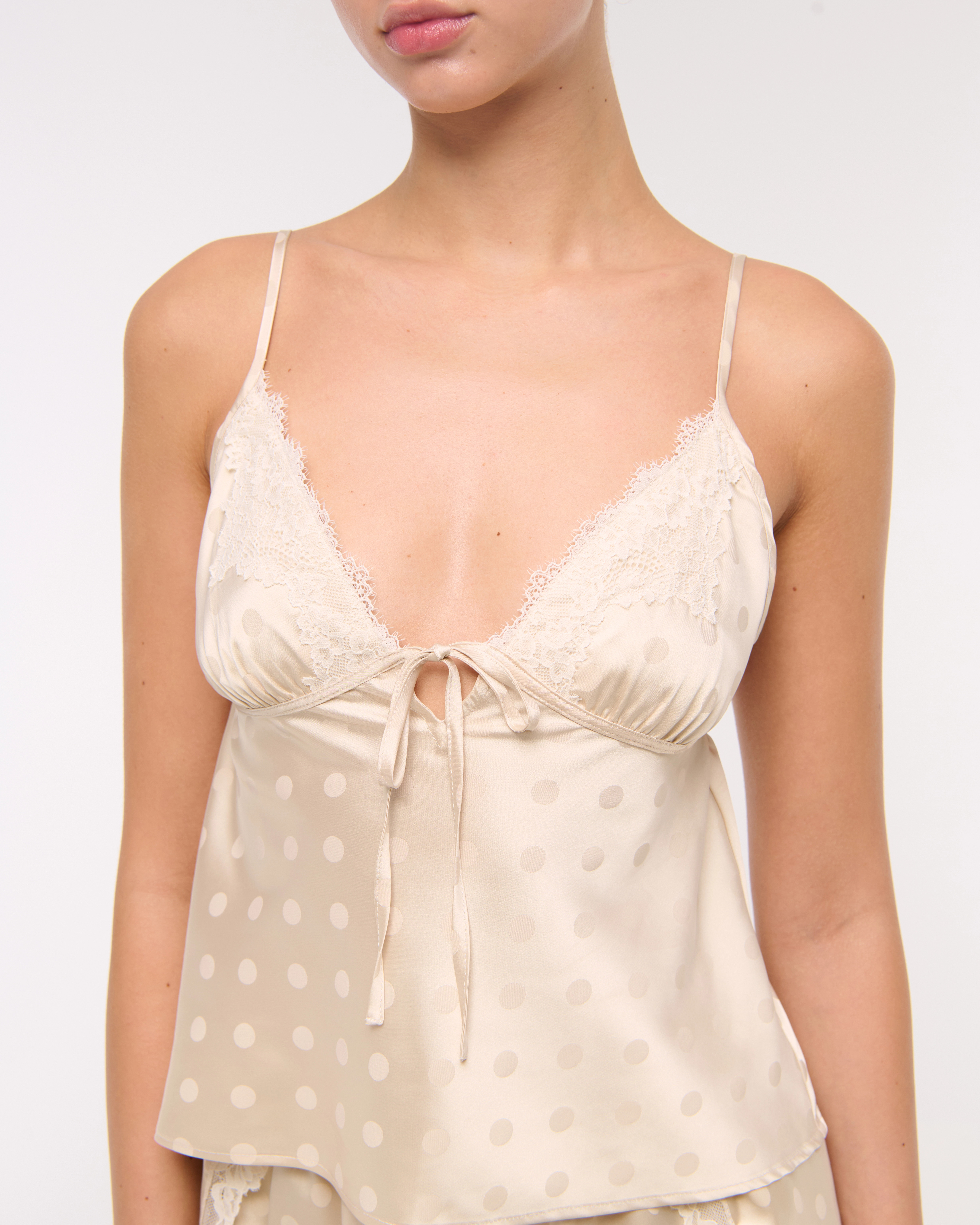 Jacquard Lace and Satin Sleep Cami | Abercrombie & Fitch (US)