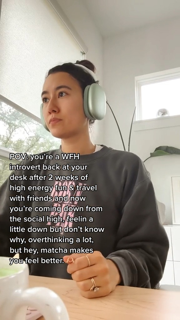 it’s me 🙋🏻‍♀️ I get this way sometimes. But how cute is my blackpink sweatshirt hehe. POV: you’re a WFH introvert back at your desk after 2 weeks of high energy fun & travel with friends and now you’re coming down from the social high, feelin a little down but don’t know why, overthinking a lot, but hey, matcha makes you feel better.

#LTKhome