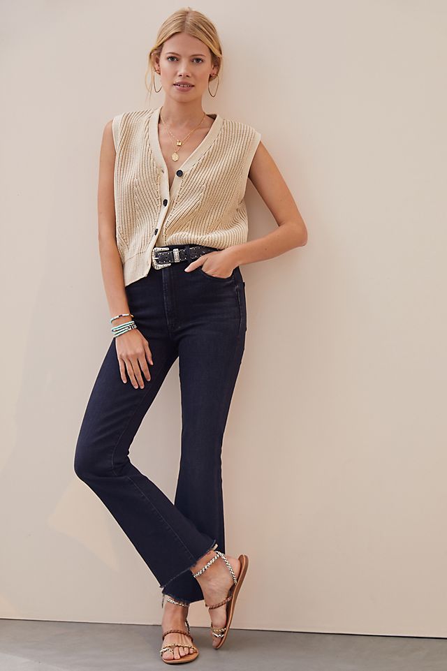 MOTHER The Hustler Cropped Flare Jeans | Anthropologie (US)