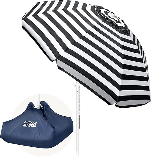 OutdoorMaster Beach Umbrella with Sand Bag - 6.5ft Beach Umbrella with Sand Anchor, UPF 50+ PU Co... | Amazon (US)