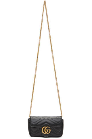 Black Super Mini GG Marmont Bag | SSENSE