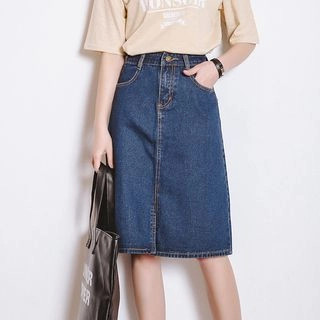 Denim Midi Skirt | YesStyle (US)