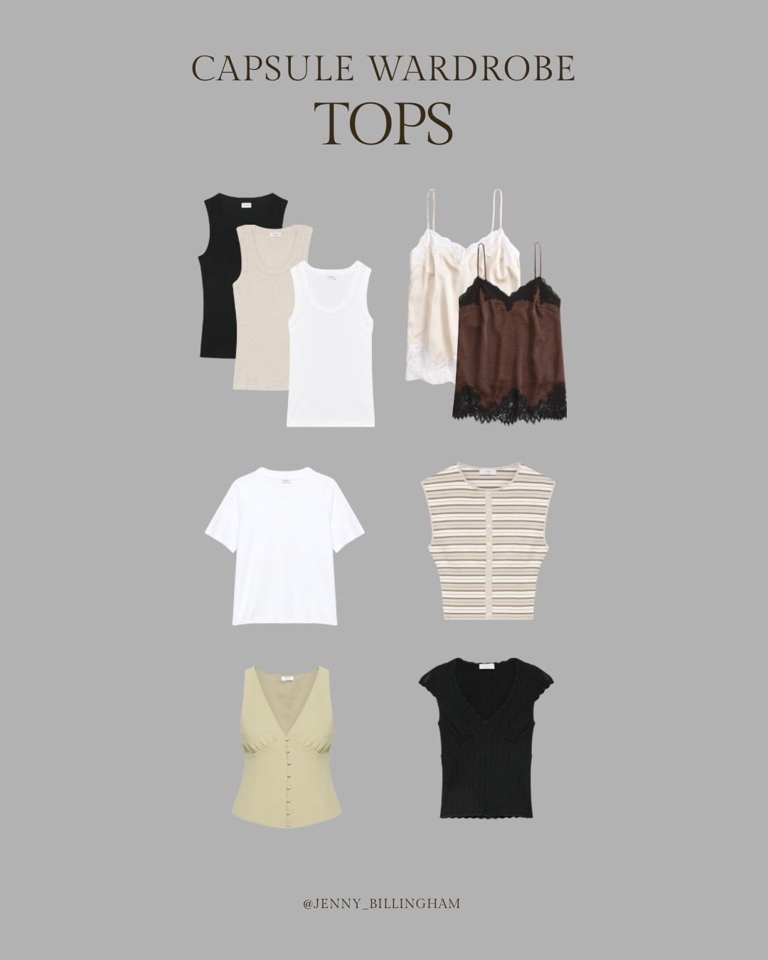 Capsule wardobe tops

￼ Spring style / summer style / ssc26 / white jeans / cream jeans / linen pants / midi skirt / denim shorts / linen shorts / denim shirt / lightweight jacket / linen dress / cashmere sweater / tanks / sweater tee / sneakers / ballet flats / strappy sandals / vacation outfits / flip flops / spring outfits 2026 / summer outfits 2026 / capsule wardrobe / summer capsule wardrobe / spring capsule wardrobe / capsule wardrobe outfits / wardrobe basics 

#LTKSeasonal #LTKSaleAlert