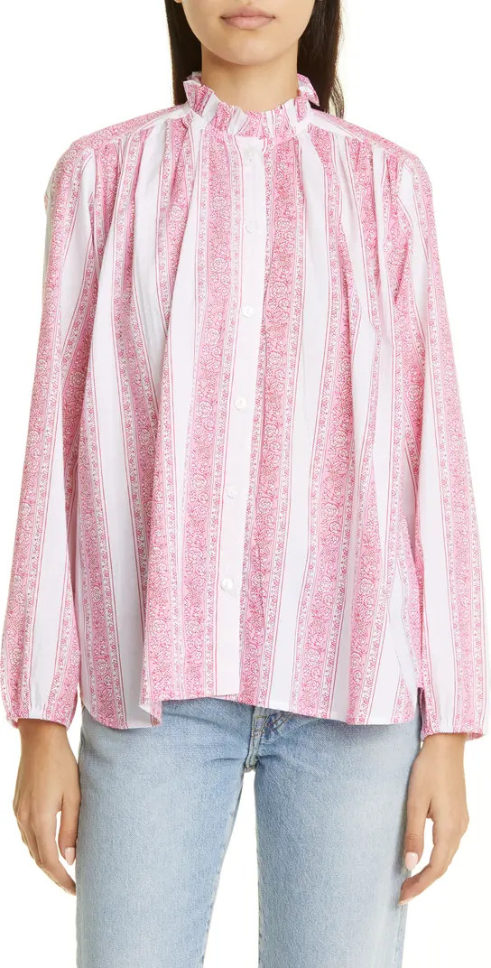 Francesca High Neck Cotton Blouse | Nordstrom