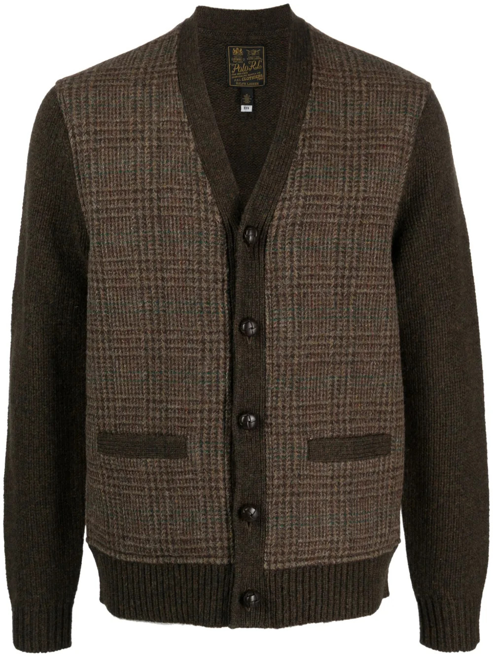 Polo Ralph Lauren Checked Panelled Cardigan  | Brown | FARFETCH | Farfetch Global