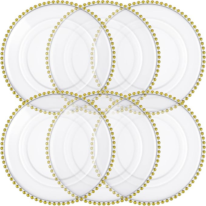 6 Pack 12.6 Inch Clear Plastic Round Charger Plates Table Dinner Charger Plates Clear Round Plate... | Amazon (US)