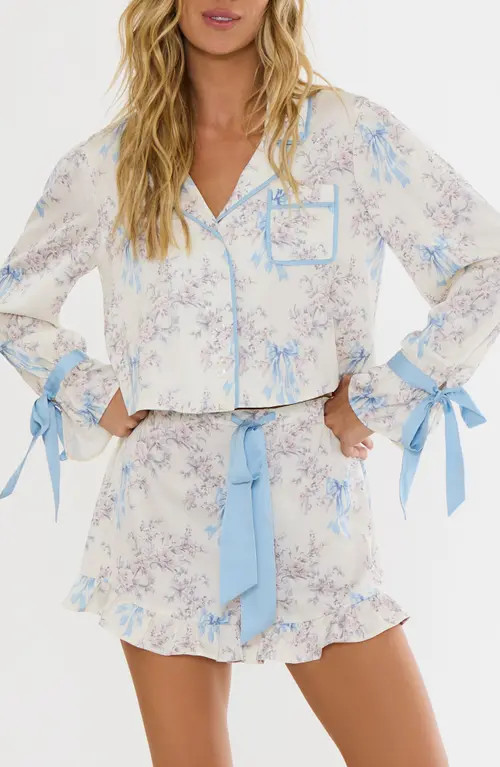 Beach Riot Aurora & Luna Heart Print Short Pajamas in Blissful Bows at Nordstrom, Size Large | Nordstrom