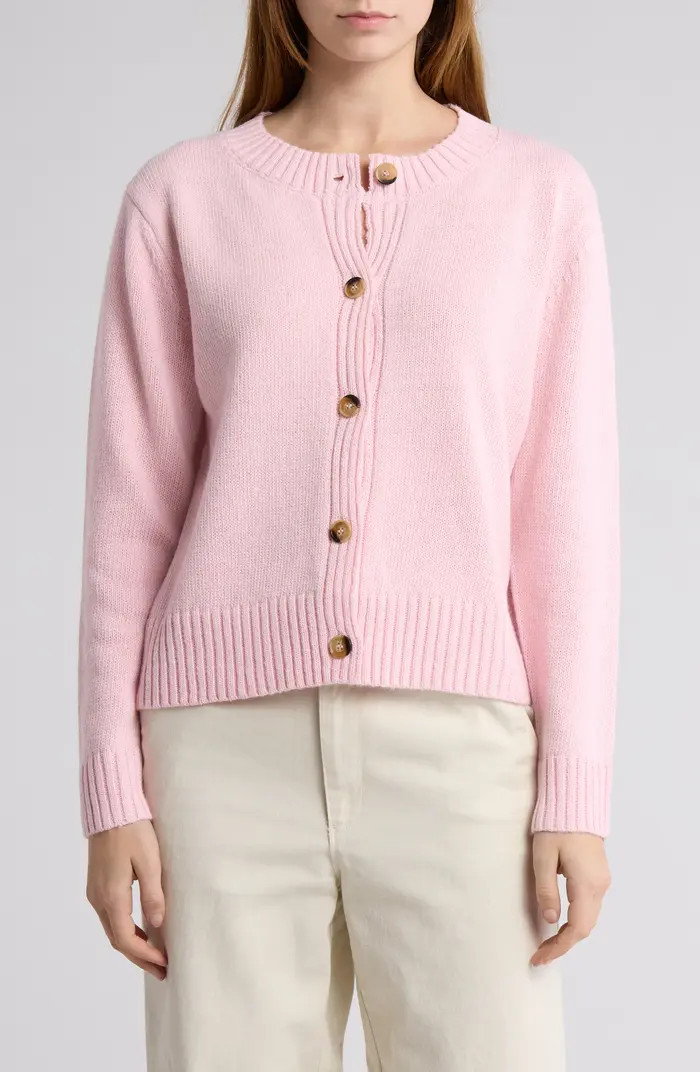 Crewneck Button Front Cardigan | Nordstrom Rack