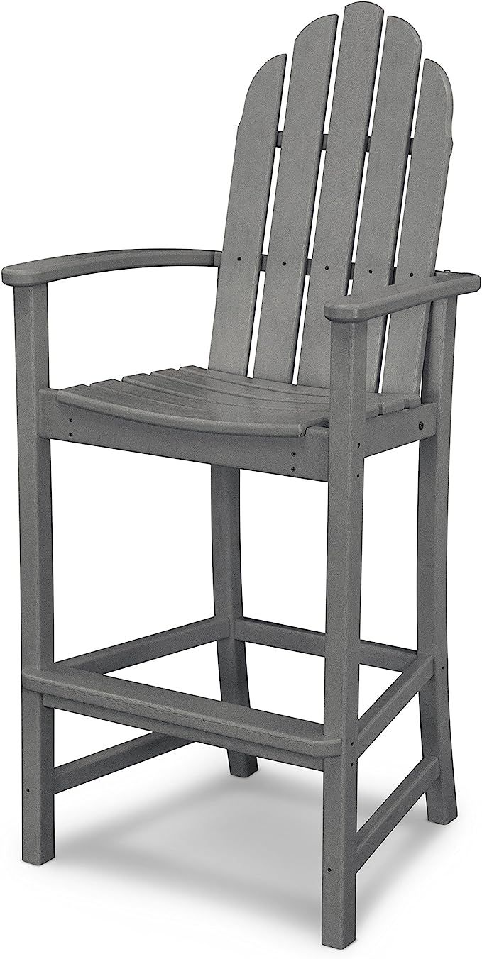 POLYWOOD Adirondack Bar Height Chair, Slate Grey | Amazon (US)