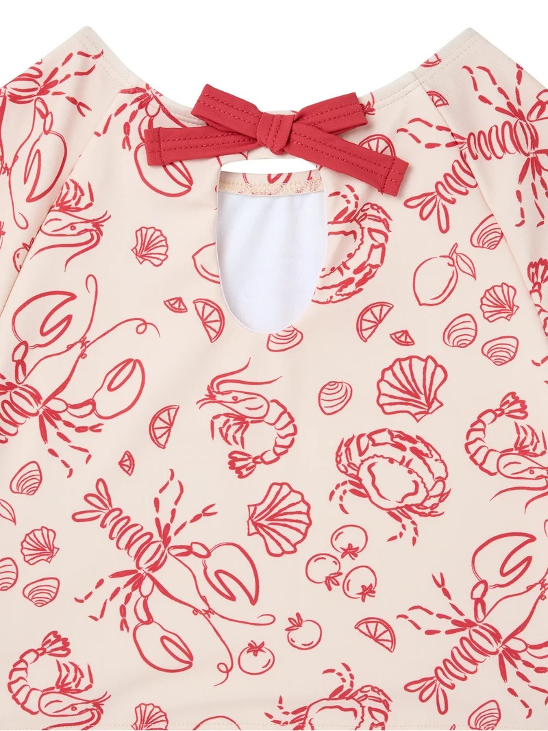 Modern Moments by Gerber Baby and Toddler Girl Keyhole Rashguard Set, 2-Piece, Sizes 0/3M-5T | Walmart (US)