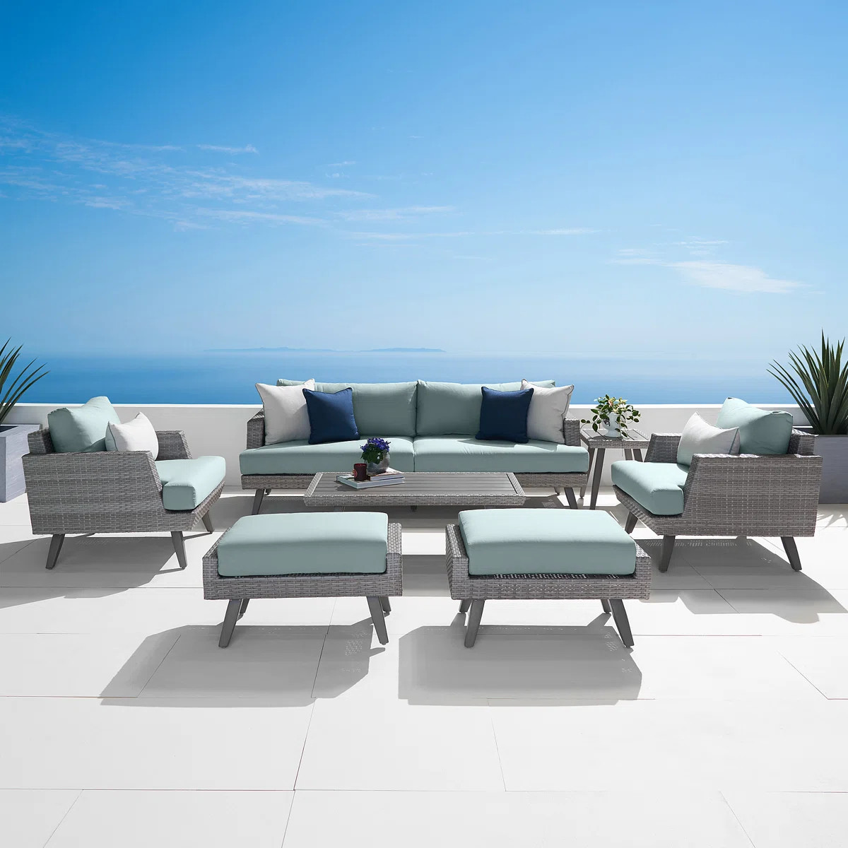 Ehrenfried 5 - Person Patio Conversation Sets with Sunbrella® Cushions | Wayfair North America