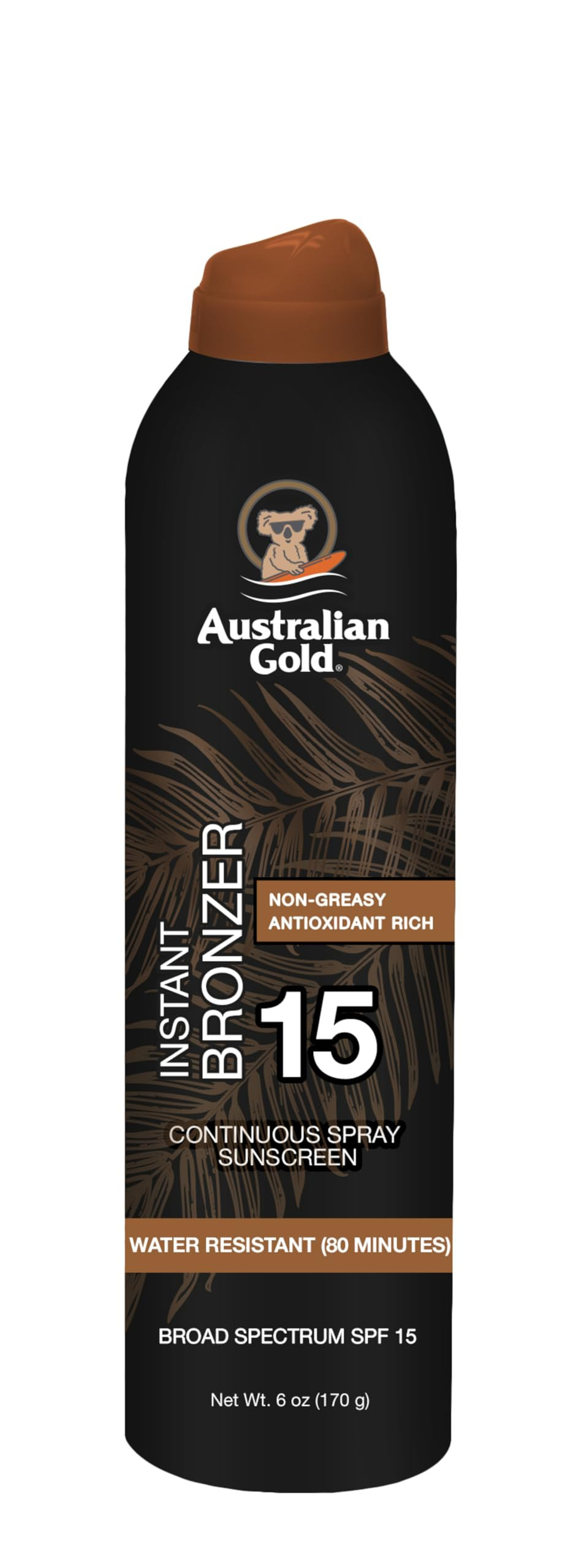 Australian Gold Continuous Spray Sunscreen with Instant Bronzer SPF 15, Immediate Glow & Dries Fa... | Amazon (US)