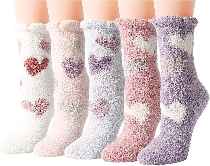 Zmart Fuzzy Anti-Slip Socks for Women Girls Non Slip Slipper Socks with Grippers | Amazon (US)