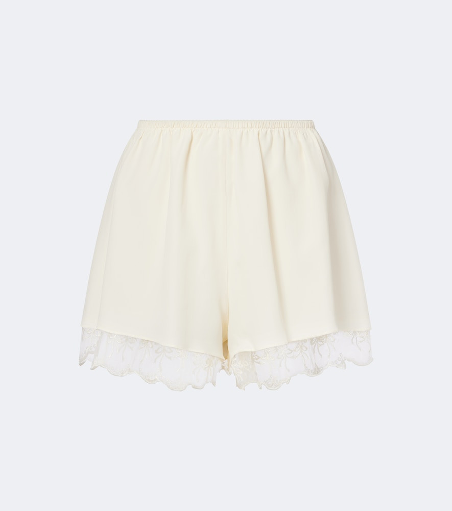 Simone Rocha Lace-trimmed satin shorts | Mytheresa (UK)