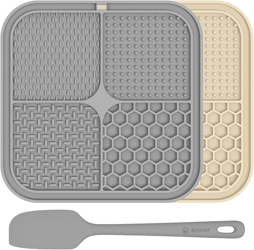 ChefAide 2 Pack Lick Mat for Dogs,Cats,Upgraded 8.5\u00d78.5 inches Licking Mats with Suction Cup... | Amazon (US)