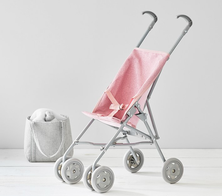 Pink Glitter Umbrella Doll Stroller | Pottery Barn (US)