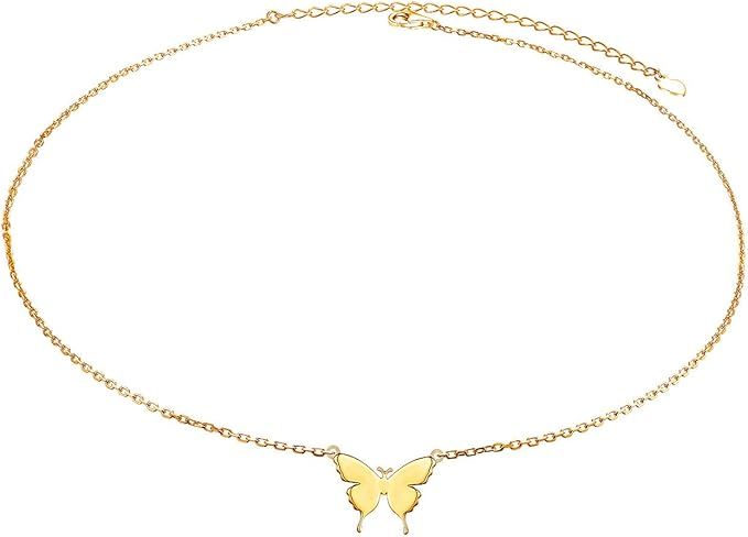S925 Sterling Silver Choker Short Dainty Necklace Infinity Pearl Heart Bead Butterfly Sun Handcuf... | Amazon (US)