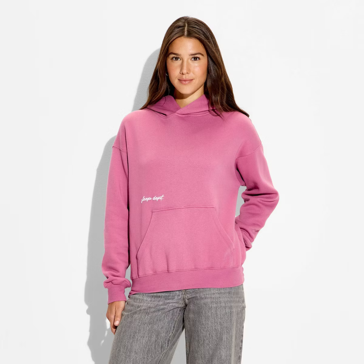 Women's Oversized Hooded Pullover Sweatshirt - Wild Fable™ Mauve Quote M | Target
