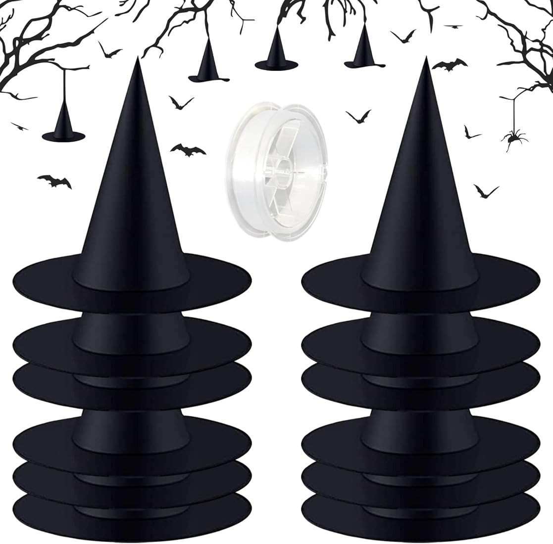 Legigo Halloween Costume Witch Hat- Black Hanging Witch Hat Decoration Witch Costume Accessories for | Amazon (US)