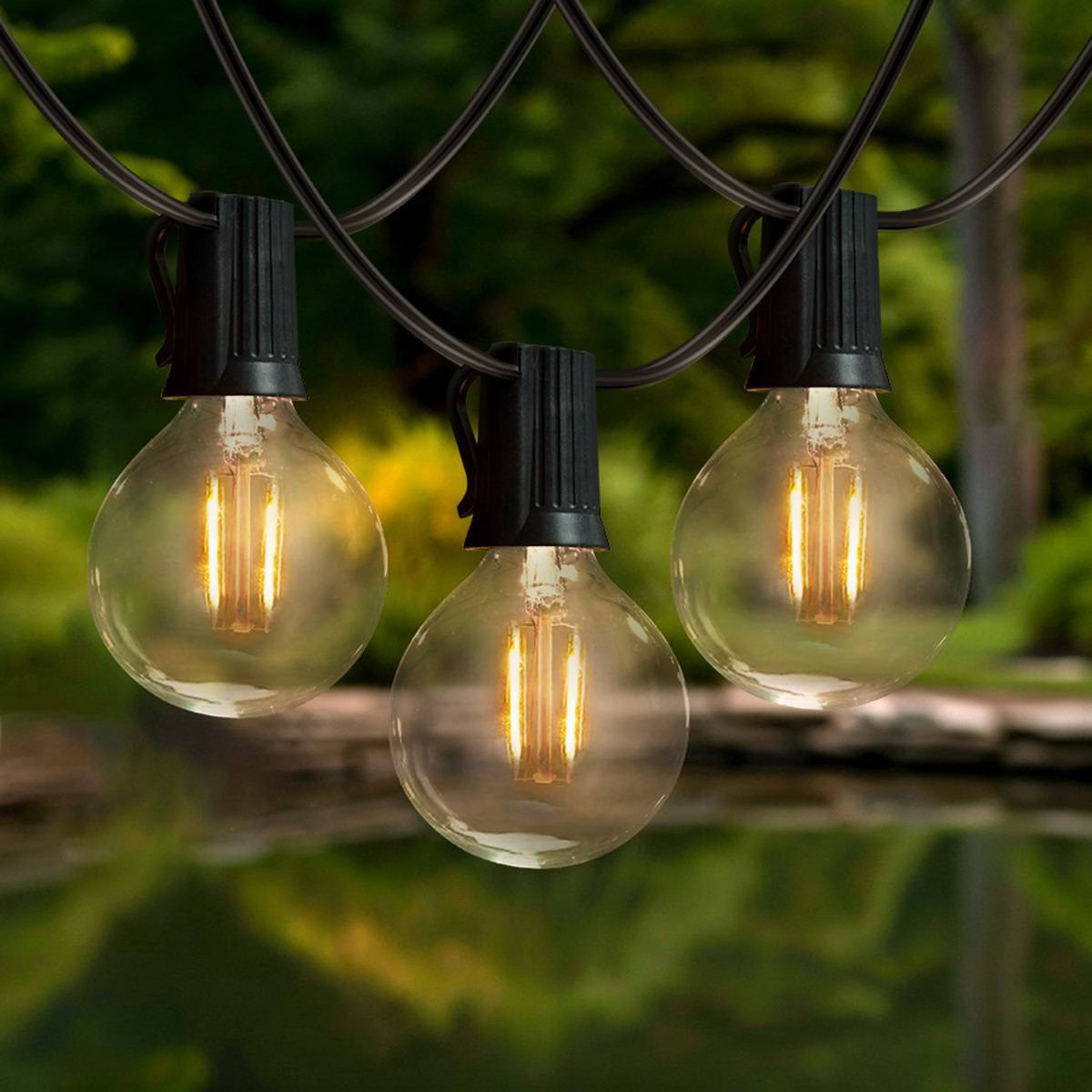 Brightech 12-Light LED Ambience Pro 1W 26ft 2700K G40 Indoor Outdoor Plug-in Orb and Globe String... | Target