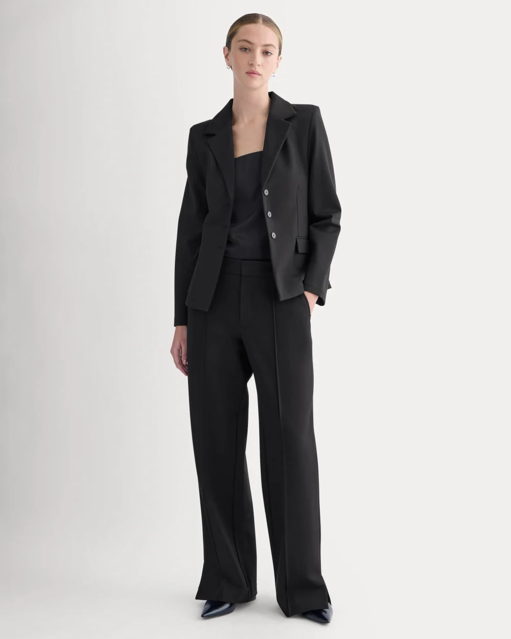 Ponte Wide-Leg Trouser | Black | Everlane